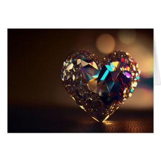 Mousserande Crystal Heart Hälsningskort