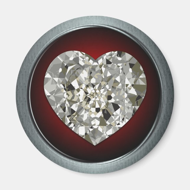 Mousserande Diamond Heart Magnet (Framsidan)
