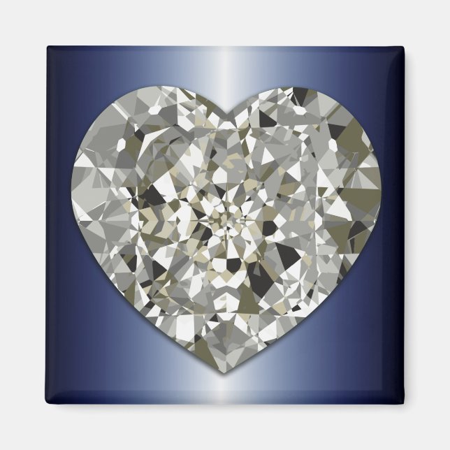 Mousserande Diamond Heart Magnet (Framsidan)