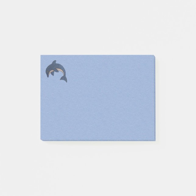 Mousserande Dolphin Swirl Ögon Blue White Post-it Block (Framsida)