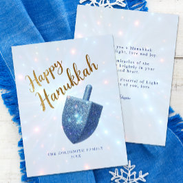 Mousserande Dreidel Hanukkah-Helgdag Card Julkort