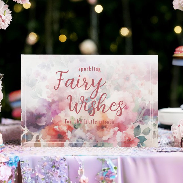 Mousserande Fairy Önskemål Fairycore Garden Birthd Gästböcker (Fairy First Birthday Guest Book with Sparkling Fairy Wishes for the Little Misses.)