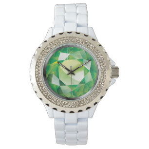Mousserande faux-"Peridot" Armbandsur