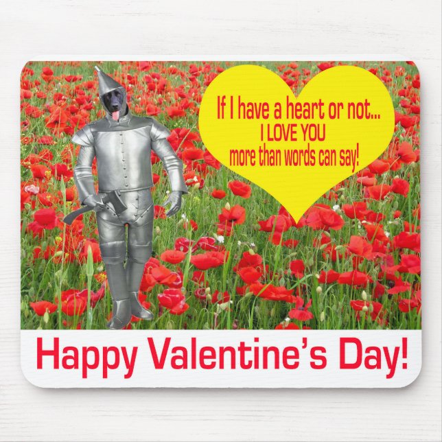 mousserande. Glad Alla hjärtans dag. svart lab/ ti Musmatta (Framsidan)