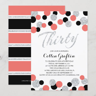 Mousserande Glitter Confetti   30ÅRS FÖDELSEDAG Inbjudningar