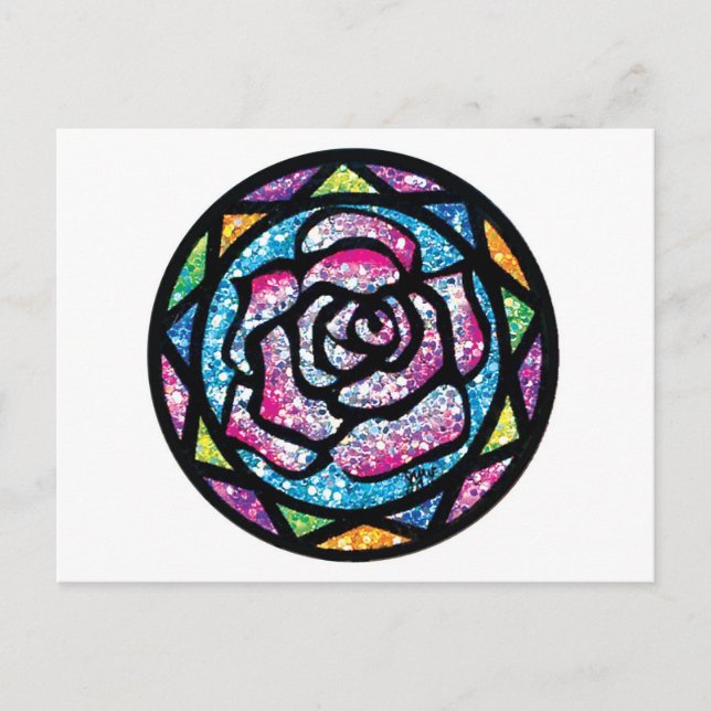 Mousserande Glitter Ljusa rosa Ro Vykort (Framsida)