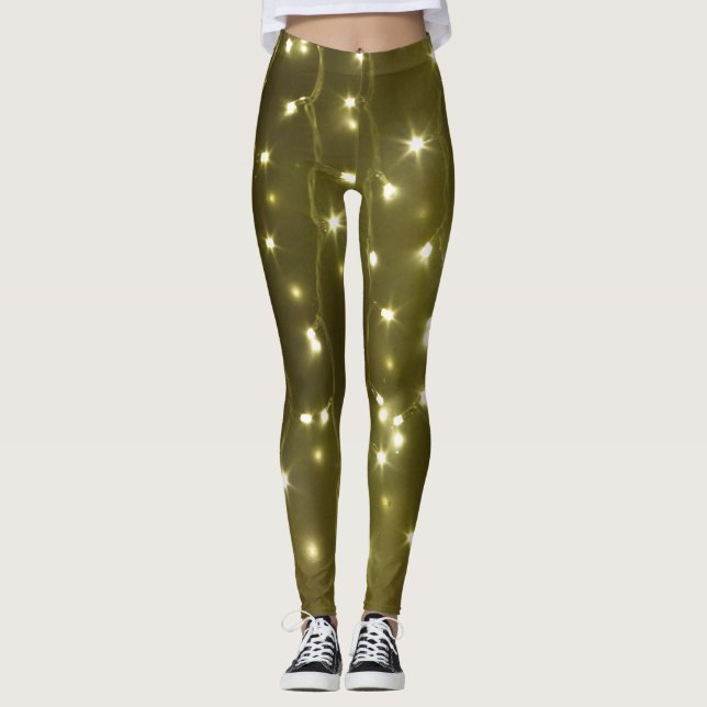 Mousserande Golden String of Ljus Legging (Framsida)