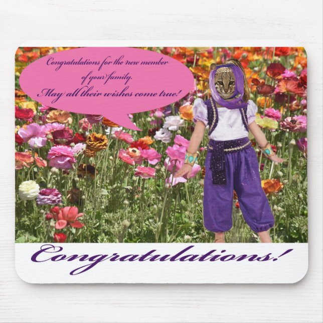 mousserande grattisar. oktelot/genie musmatta (Framsidan)