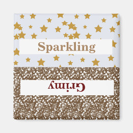 mousserande/grimiskt stänk/stjärnor2 Fyrkantiga ma Magnet