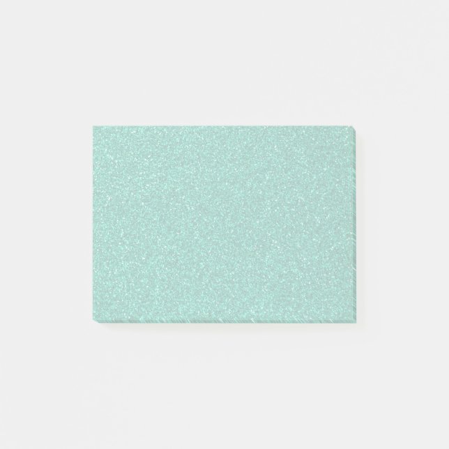Mousserande Grönt Glitter Struktur Post-it Block (Framsida)