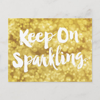 Mousserande Guld Blurry Glitter Bokeh Quote Vykort