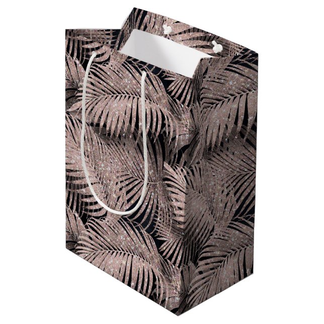 Mousserande Handflatan Lövs Mönster Ro Guld, ID831 (Baksidan Vinklad)