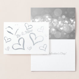Mousserande Hearts Valentine Folierat Kort