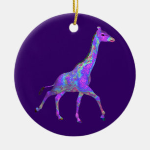 Mousserande Hippie Stil Lila Giraffe Julgransprydnad Keramik