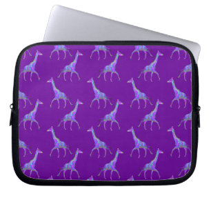 Mousserande Hippie Stil Lila Giraffe Laptop Fodral
