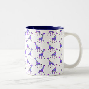 Mousserande Hippie Stil Lila Giraffe Två-Tonad Mugg