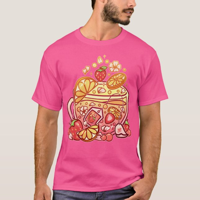 Mousserande jordgubbsbär Lemonade Tekopp T Shirt (Framsida)