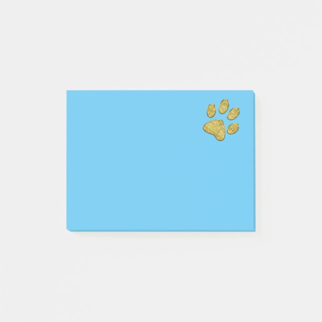 mousserande kattpring tass - guld post-it block (Framsida)