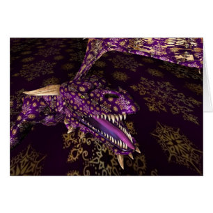 Mousserande Lila Dragon Hälsningskort