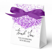 Mousserande Lila Glitter White Birthday Tack