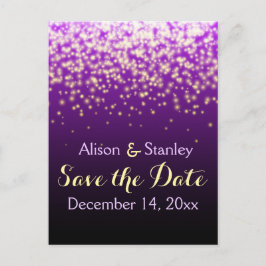 Mousserande ljus i himlar bröllop spara datum meddelande vykort