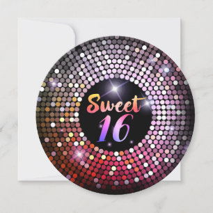 Mousserande Ljus Modern Chic Sweet 16 Party Inbjudningar