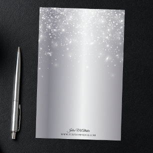 Mousserande Ljus på Elegant Chic Silver Metallic Brevpapper