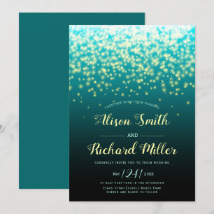 Mousserande ljus teblott vinterbröllop invitati inbjudningar