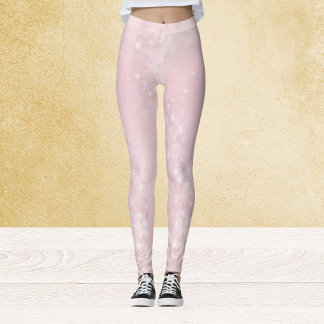 Mousserande Ljusa rosa baljväxter Leggings