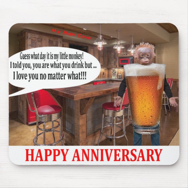 mousserande. Lycklig-årsdagen: orangutanöl Musmatta (Framsidan)