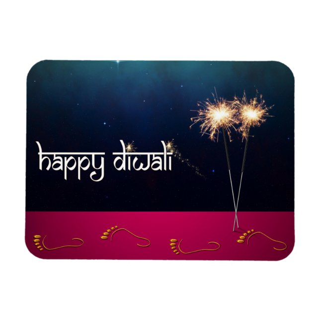 Mousserande Lycklig Diwali - Flexible Magnet (Horisontell)