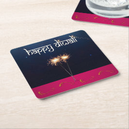 Mousserande Lycklig Diwali - Papper Underlägg Kvadrat