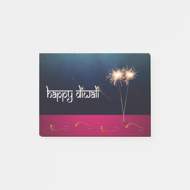 Mousserande Lycklig Diwali - Post it® Notes Post-it Block (Framsida)