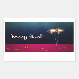 Mousserande Lycklig Diwali - Sticker Rektangulärt Klistermärke