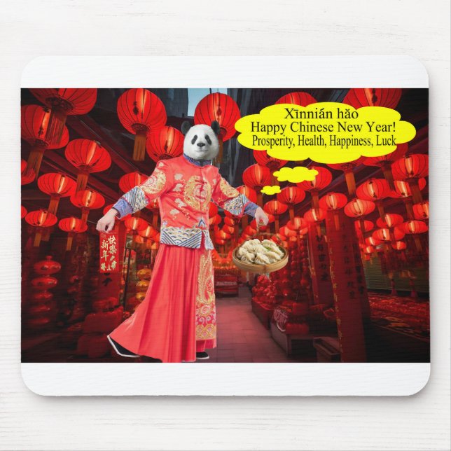 mousserande. Nya året för kinesiska lycklig: panda Musmatta (Framsidan)