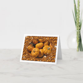 Mousserande Orange Pumpkins och Swirled Tiled Grän Kort