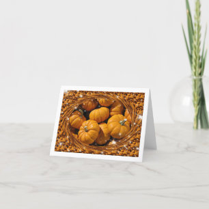 Mousserande Orange Pumpkins och Swirled Tiled Grän Kort