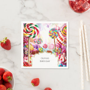 Mousserande Pastel Candyland Birthday Pappersservett