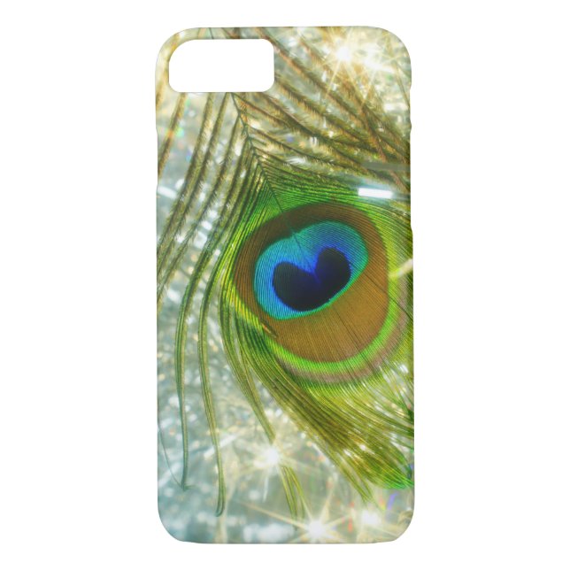 Mousserande Peacock Feather iPhone 7 fodral Case-Mate iPhone Skal (Baksida)