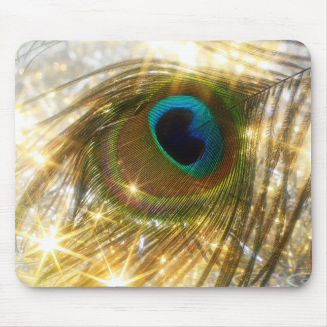 Mousserande Peacock Feather Mousepad Musmatta (Framsidan)