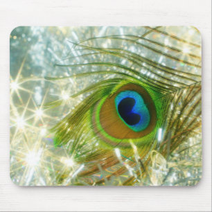 Mousserande Peacock Feather Mousepad Musmatta
