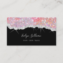 mousserande rosa glitter struktur affärskort visitkort