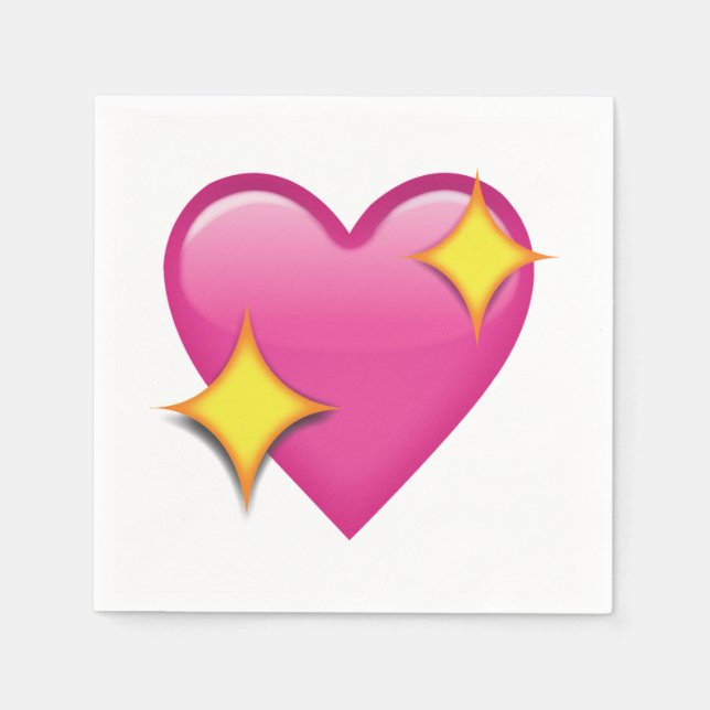 Mousserande Rosa Heart - Emoji Pappersservett (Framsidan)
