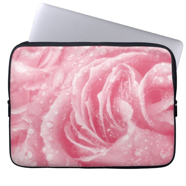 Mousserande Rosa ros Laptop sleeve (Framsidan)