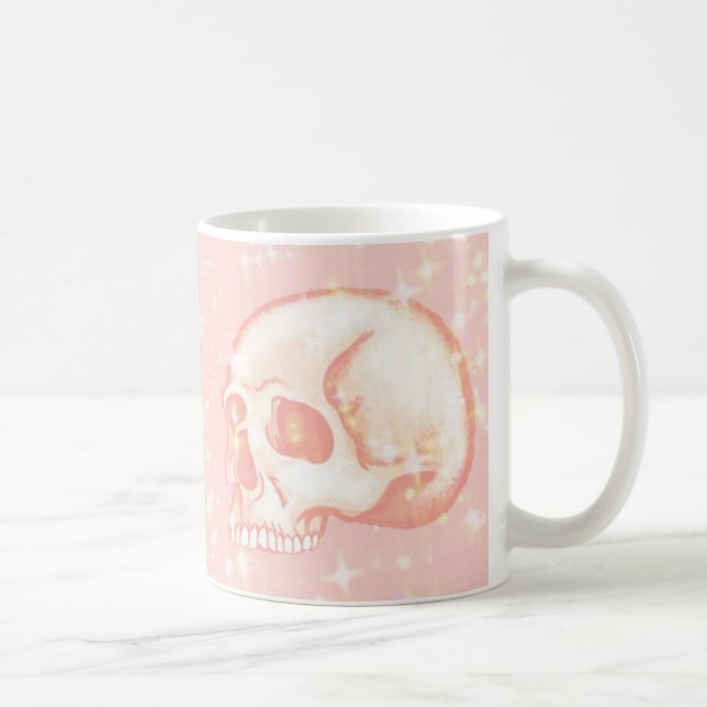 Mousserande Rosa Skull Kaffemugg (Höger)