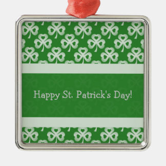 Mousserande shamrocks Premium Square Ornament