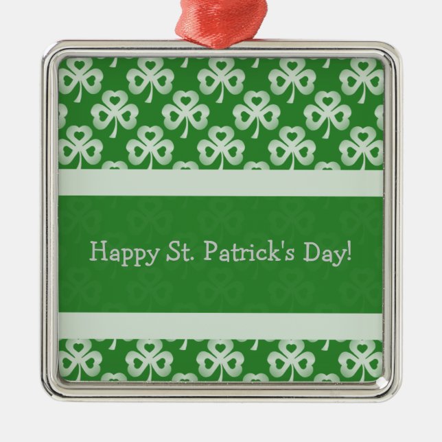 Mousserande shamrocks Premium Square Ornament (Framsidan)