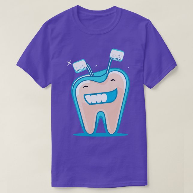 Mousserande Smiles toon Vector Icon of Clean Teeth T Shirt (Design framsida)