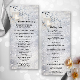 Mousserande Snö Lantern Winter Wedding Program