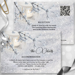 Mousserande Snö Lantern Winter Wedding Tilläggskort